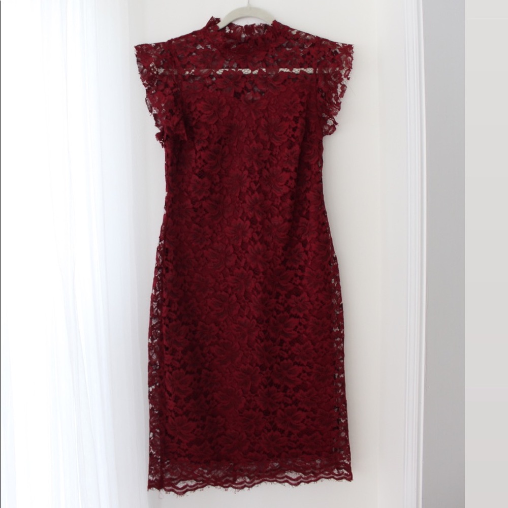 Merlot Lace Shift Dress